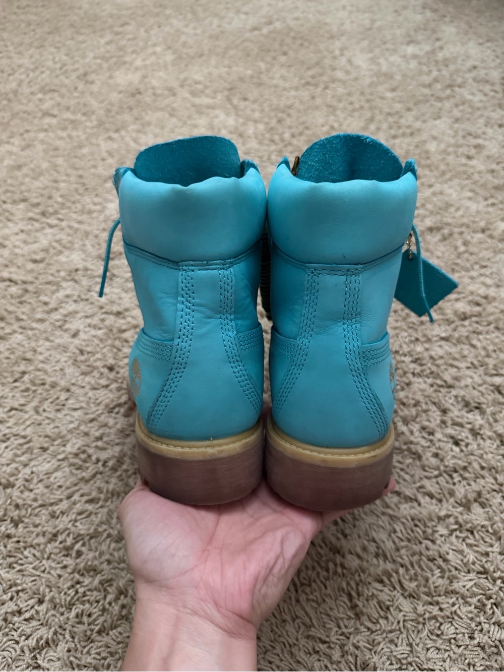 Wale x Villa x 6 Inch Timberland Boot 'The Gift Box' Turquoise US Mens Size 8 - Picture 6 of 9